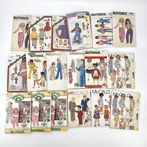 Lot of 18 Vintage Toddler Clothes Sewing Patterns Size 2-5 Cut & Uncut 1980s